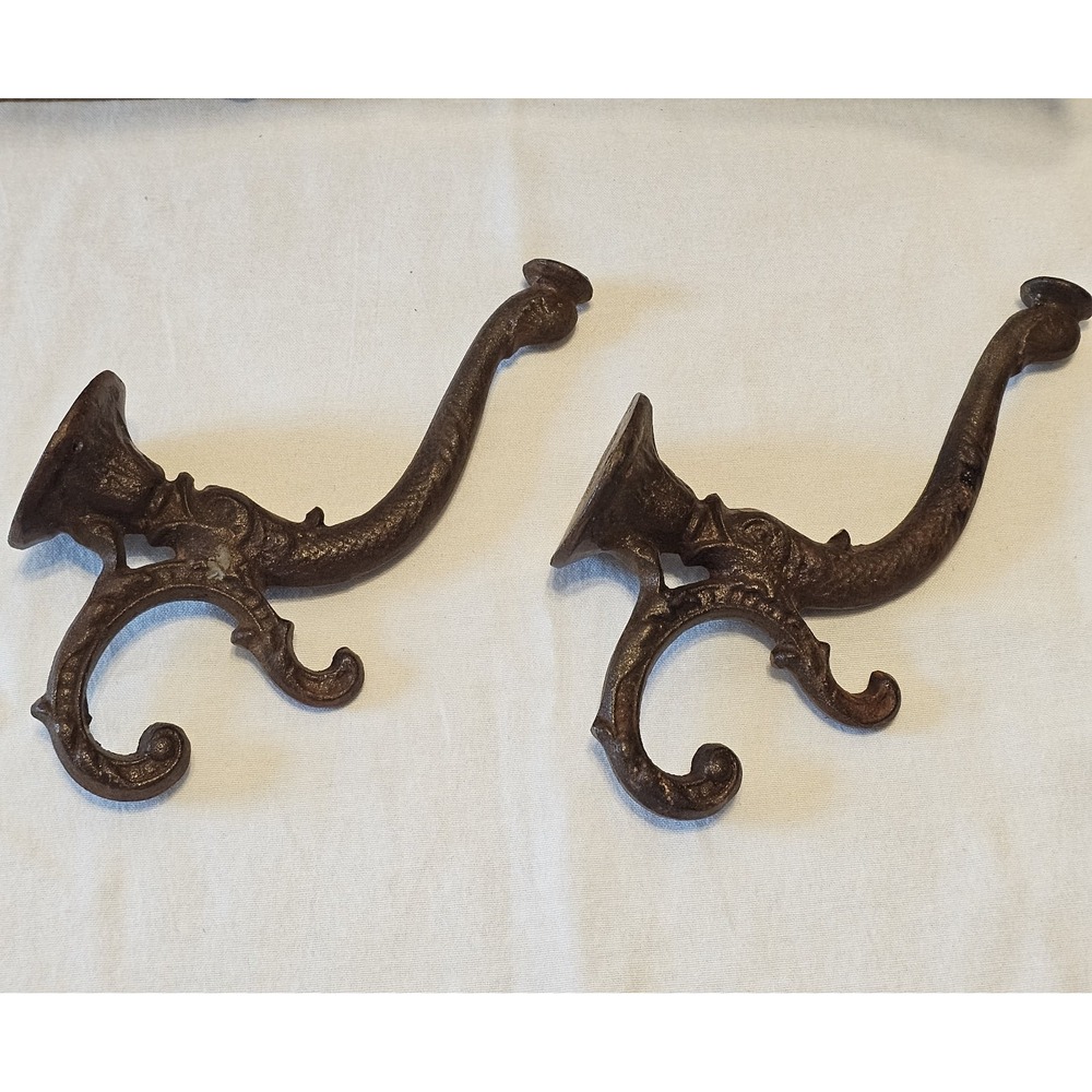 Cast Iron Koi Fish Rustic Hat Coat Wall Hooks Set